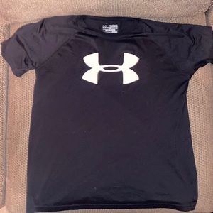 Men’s Basic Under Armor Basic Crew Logo Tee Navy / White